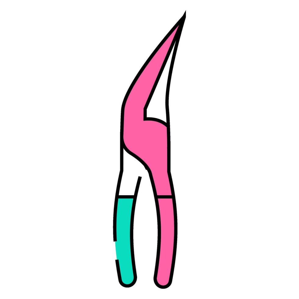 bent nose pliers icon color illustration vector