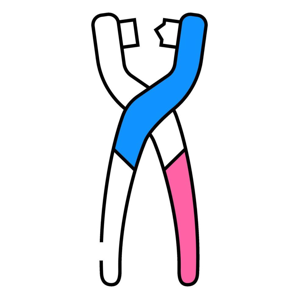 eyelet pliers icon color illustration vector