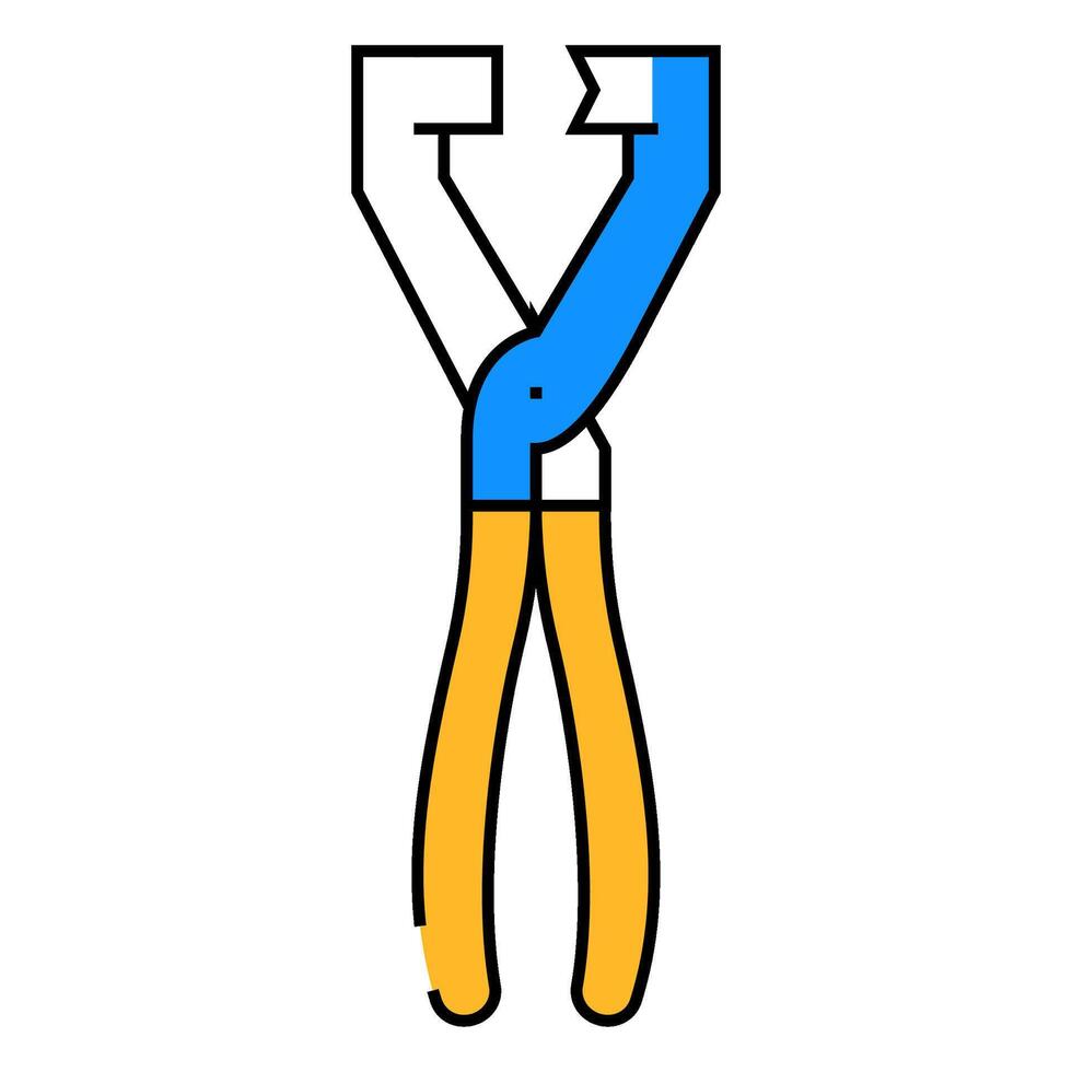 hose clamp pliers icon color illustration vector