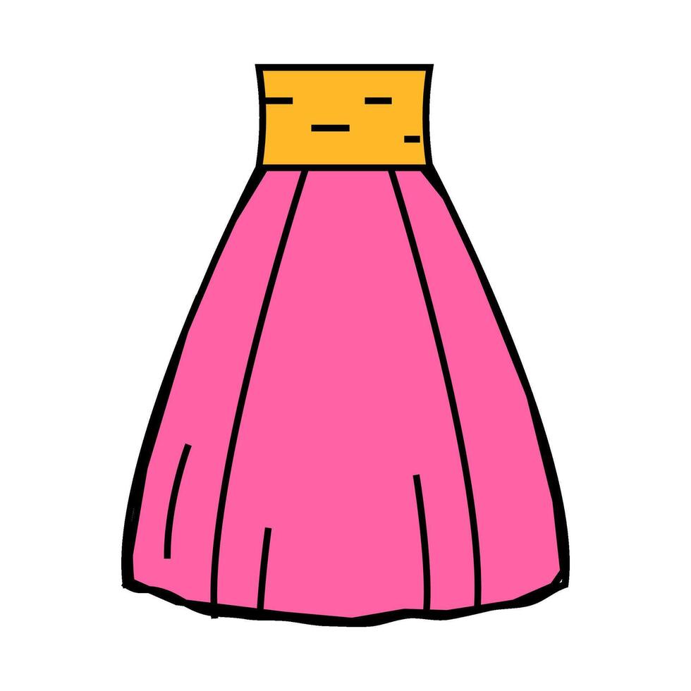 high waisted skirt icon color illustration vector