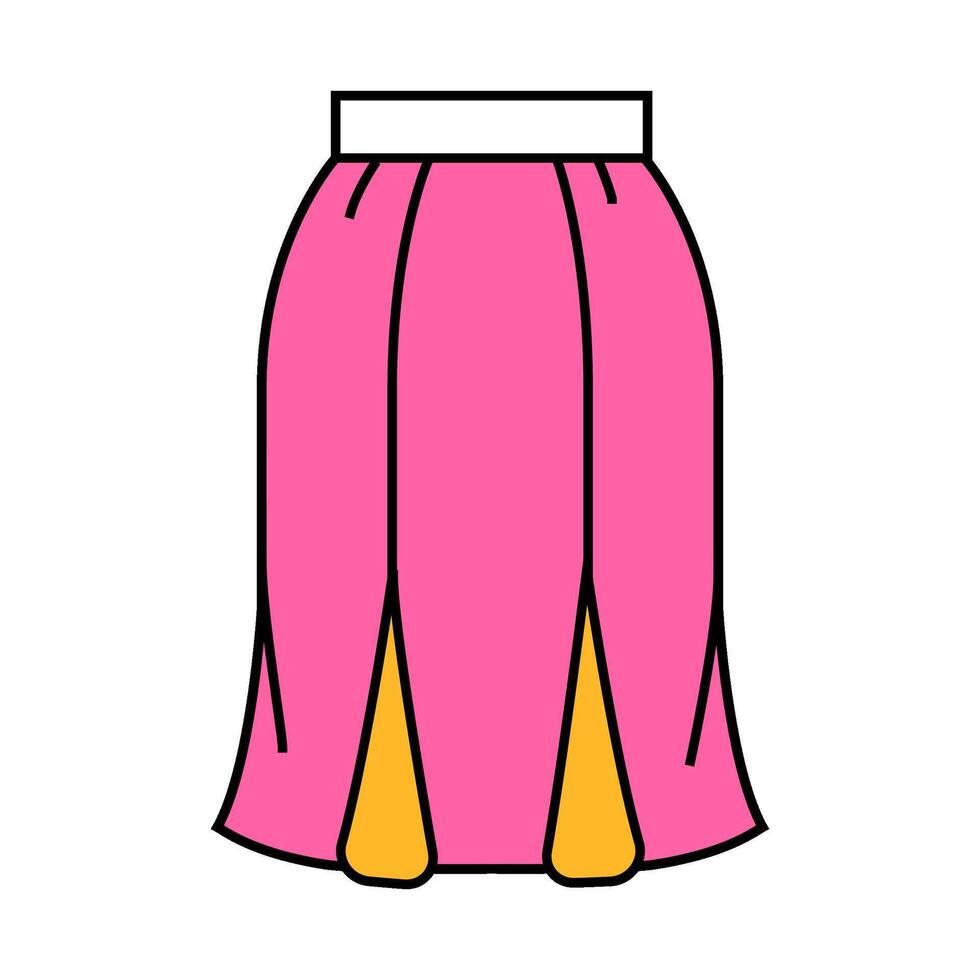 godet gored skirt icon color illustration vector