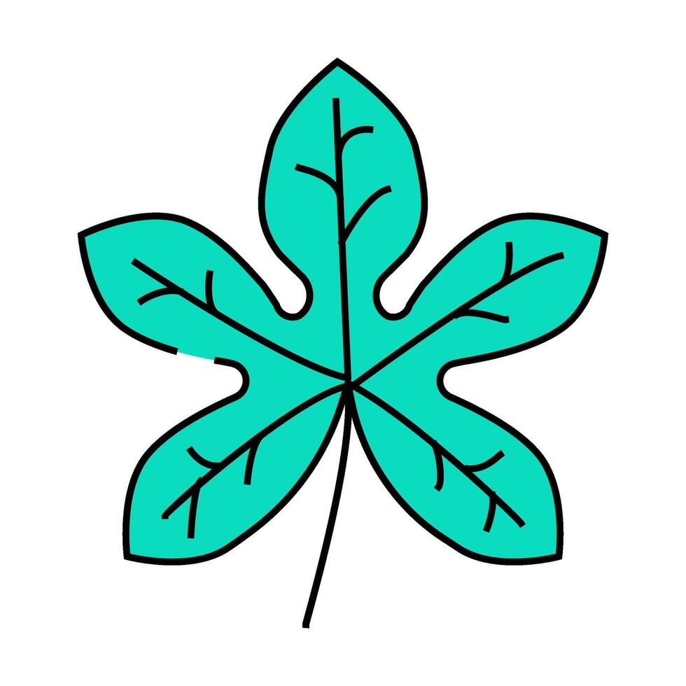 fatsia japonica tropical leaf icon color illustration vector