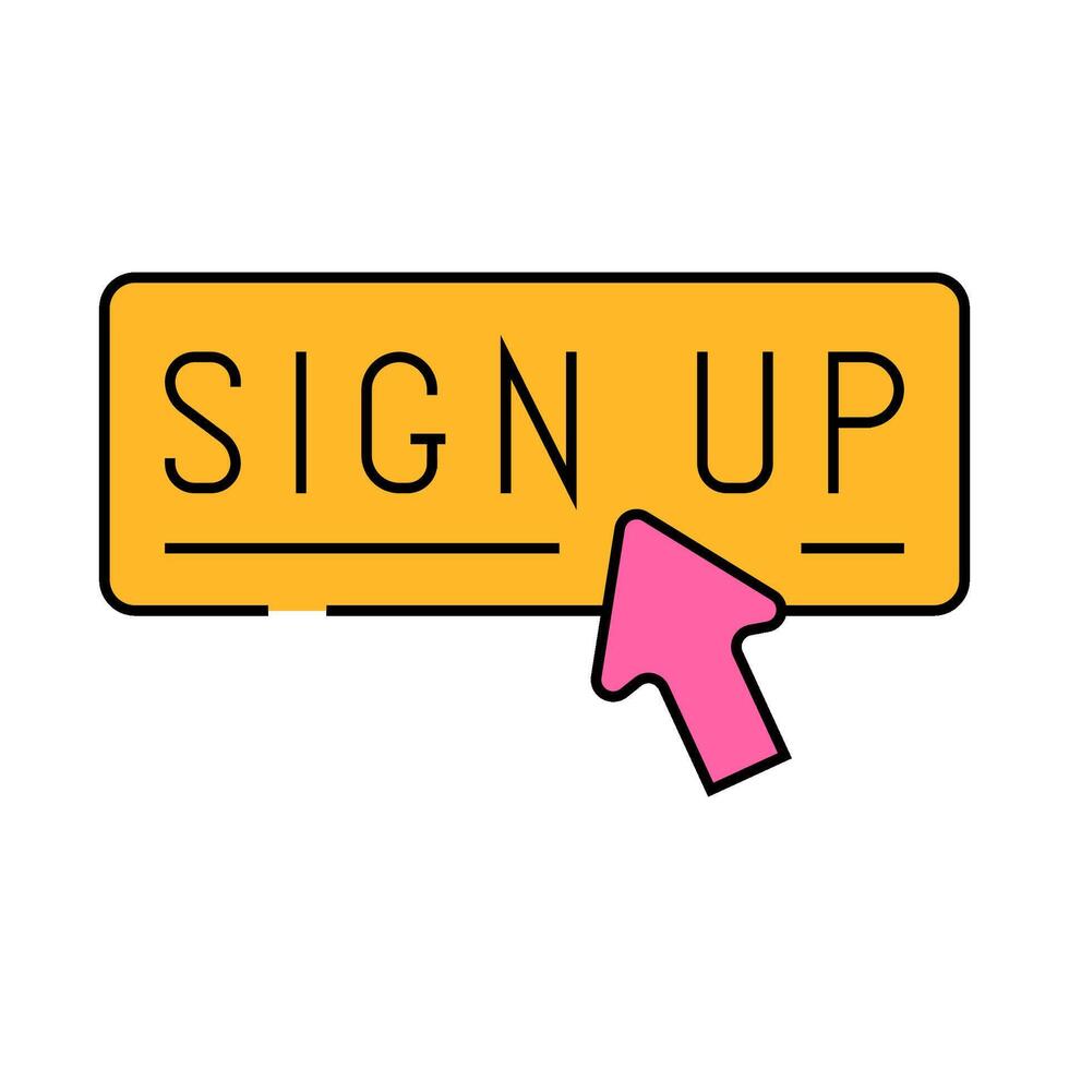 sign up registration icon color illustration vector