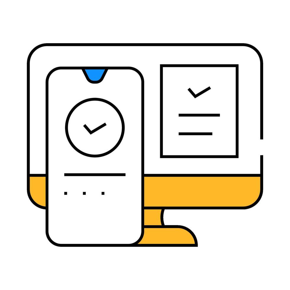 two step authentication icon color illustration vector