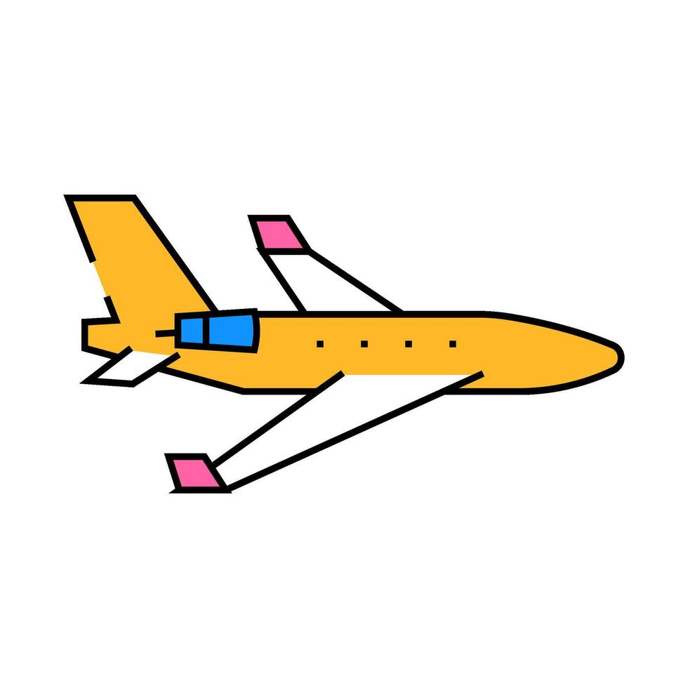 privado chorro avión aeronave ropa de calle hembra ropa muchachas conjunto icono color ilustración vector