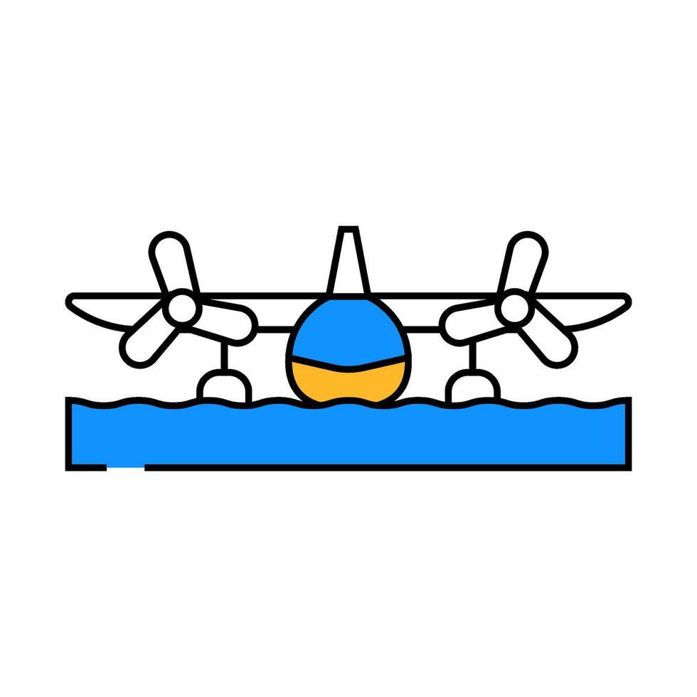 seaplane airplane aircraft outerwear female clothes girls set icon color illustration vector
