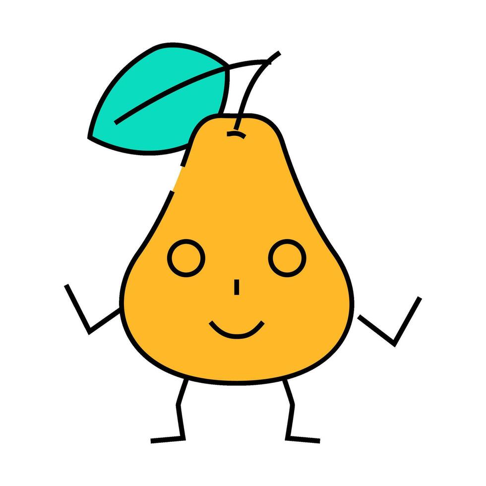 pear character icon color illustration vector