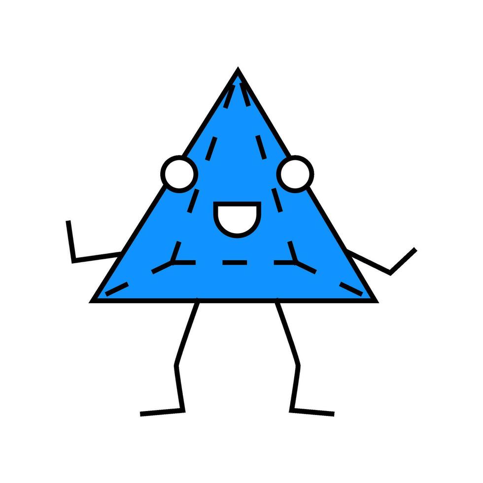 pyramid geometric shape character icon color illustration vector