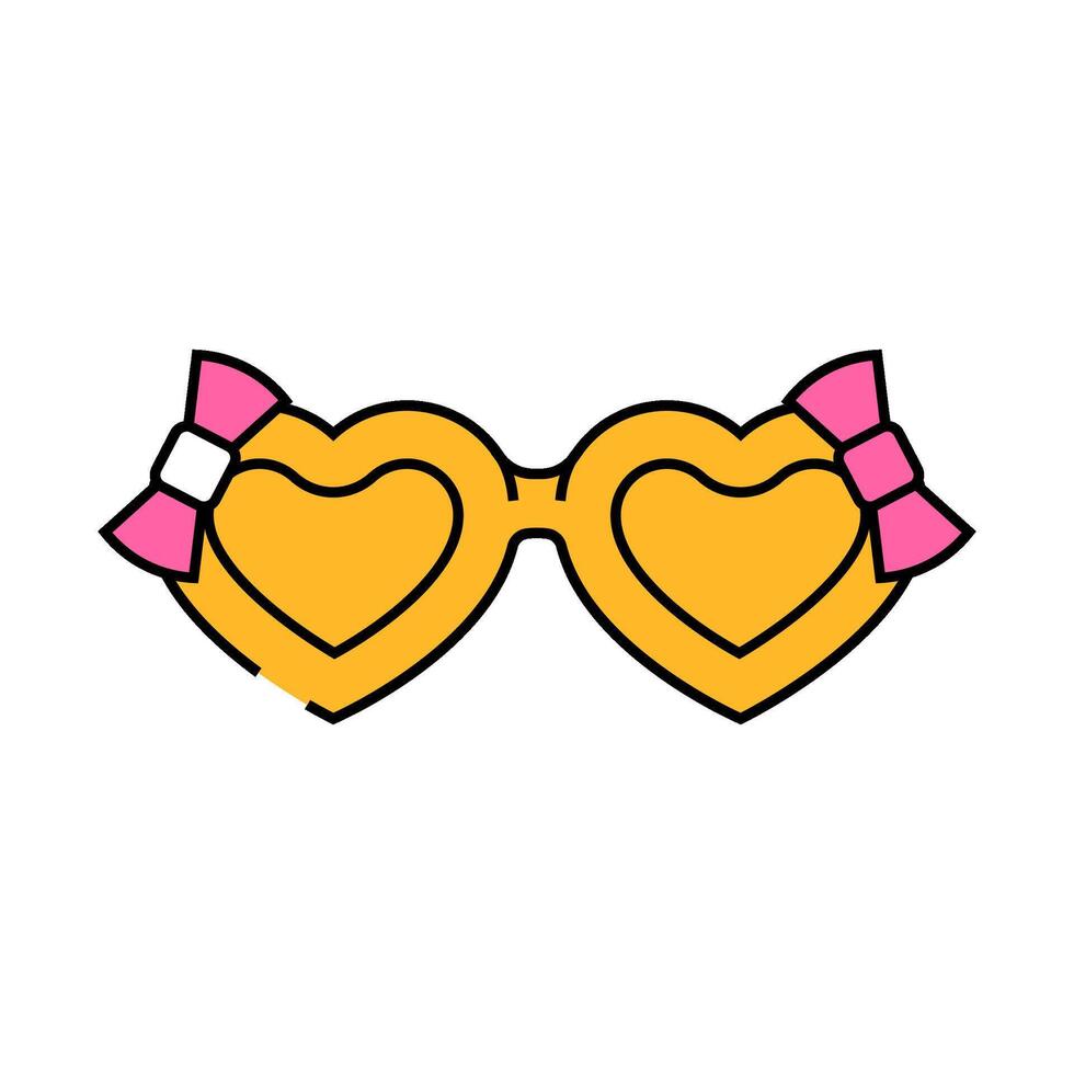kig girl glasses frame icon color illustration vector