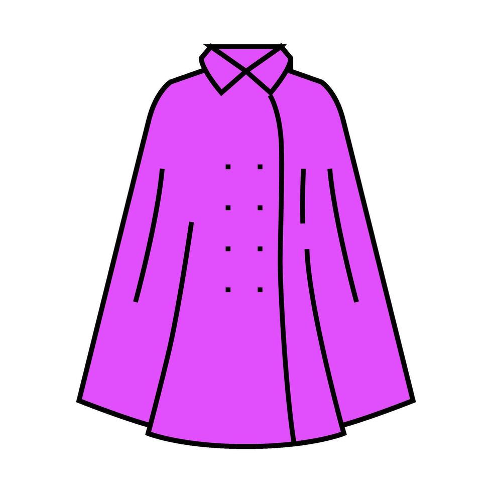 cape coat outerwear female icon color illustration vector