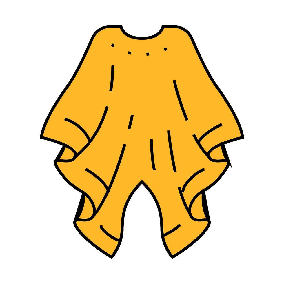 poncho outerwear female icon color illustration vector
