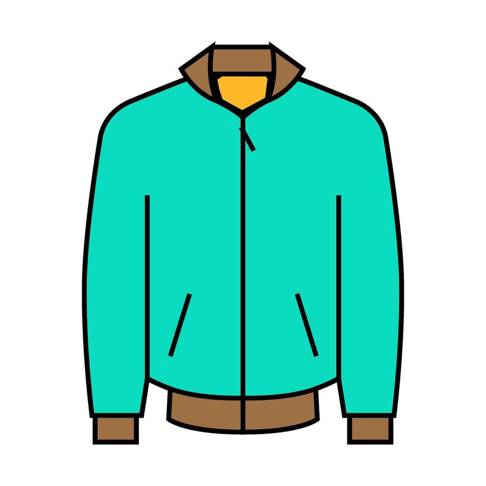 bomber jacket outerwear female icon color illustration vector