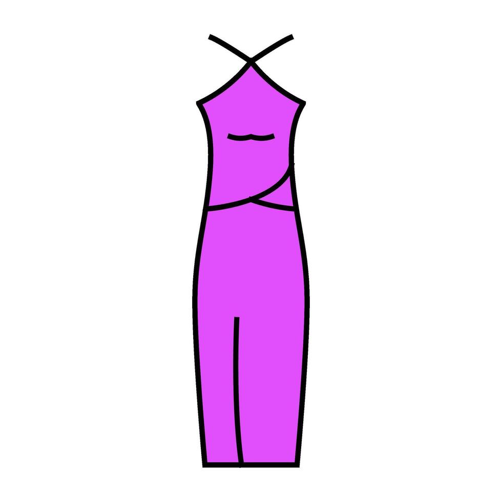 halter wedding dress icon color illustration vector