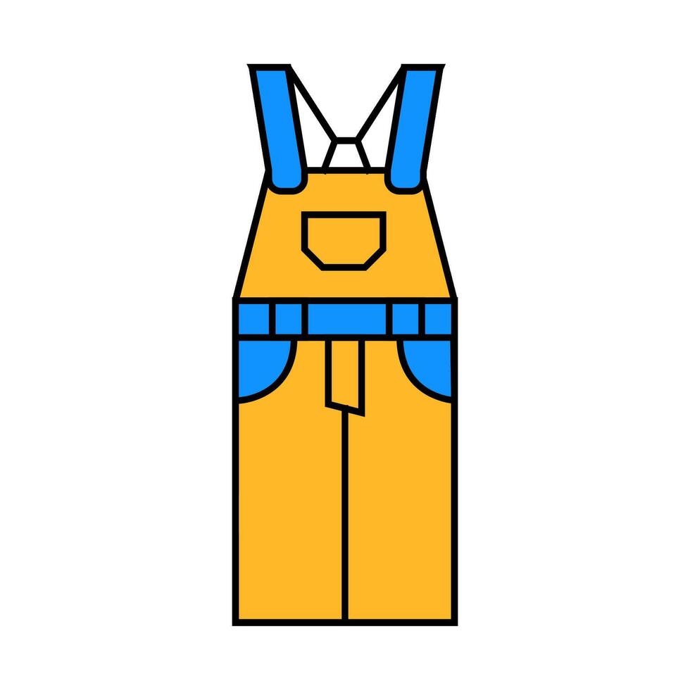 overall denim icon color illustration vector