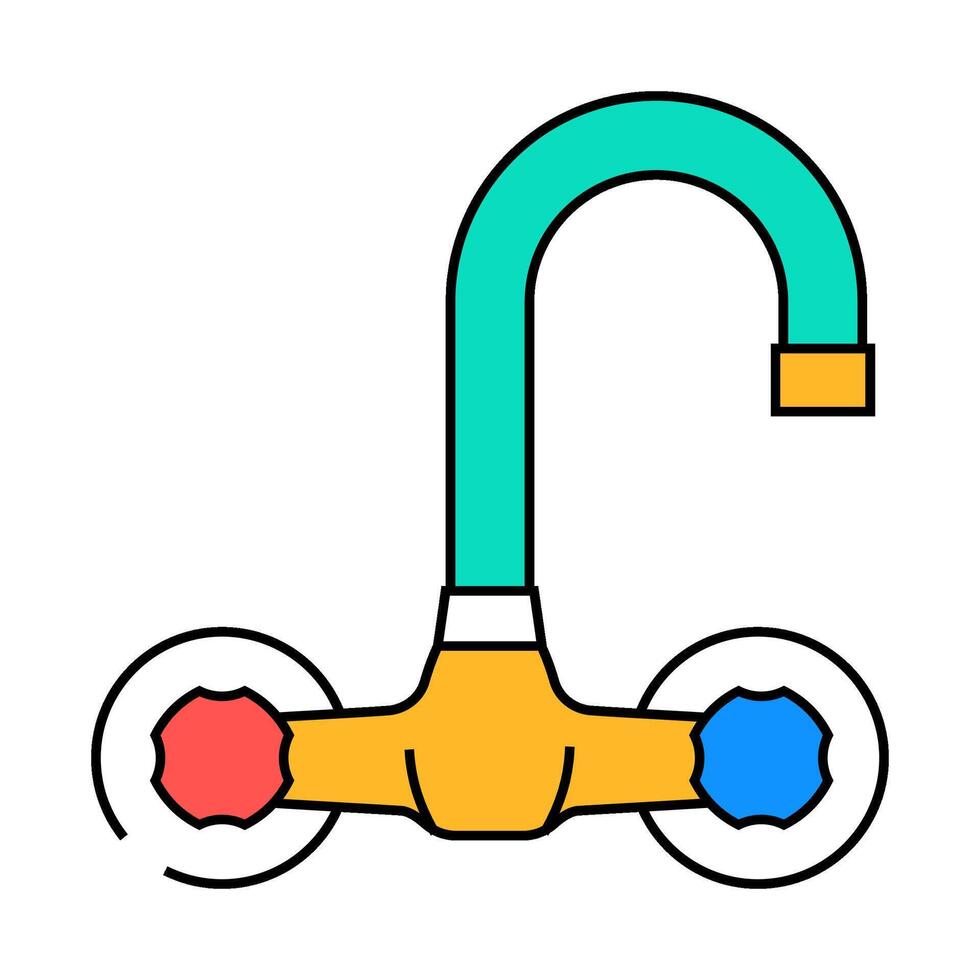 household faucet water icon color illustration vector