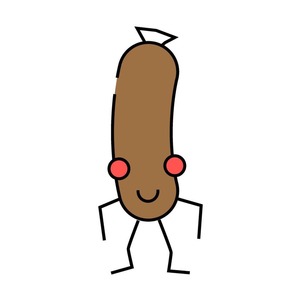 frankfurter meat character icon color illustration vector