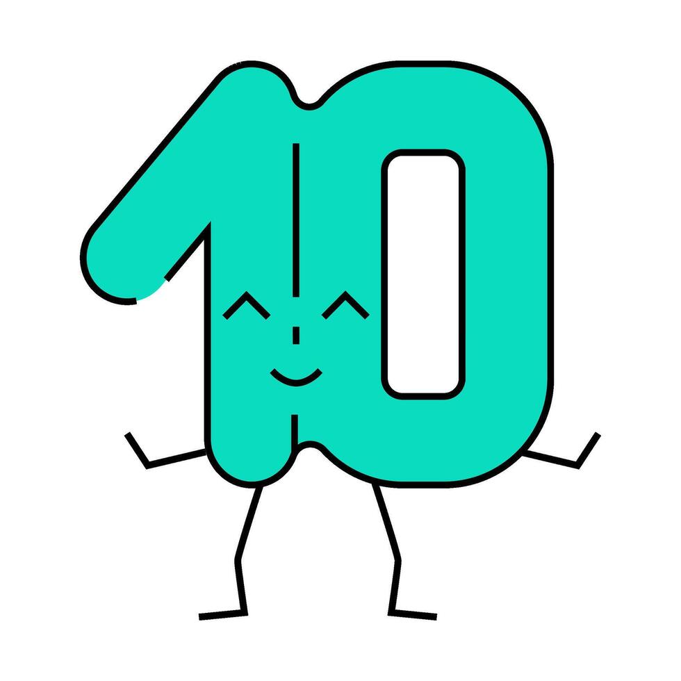 nine number hand gesture icon color illustration vector