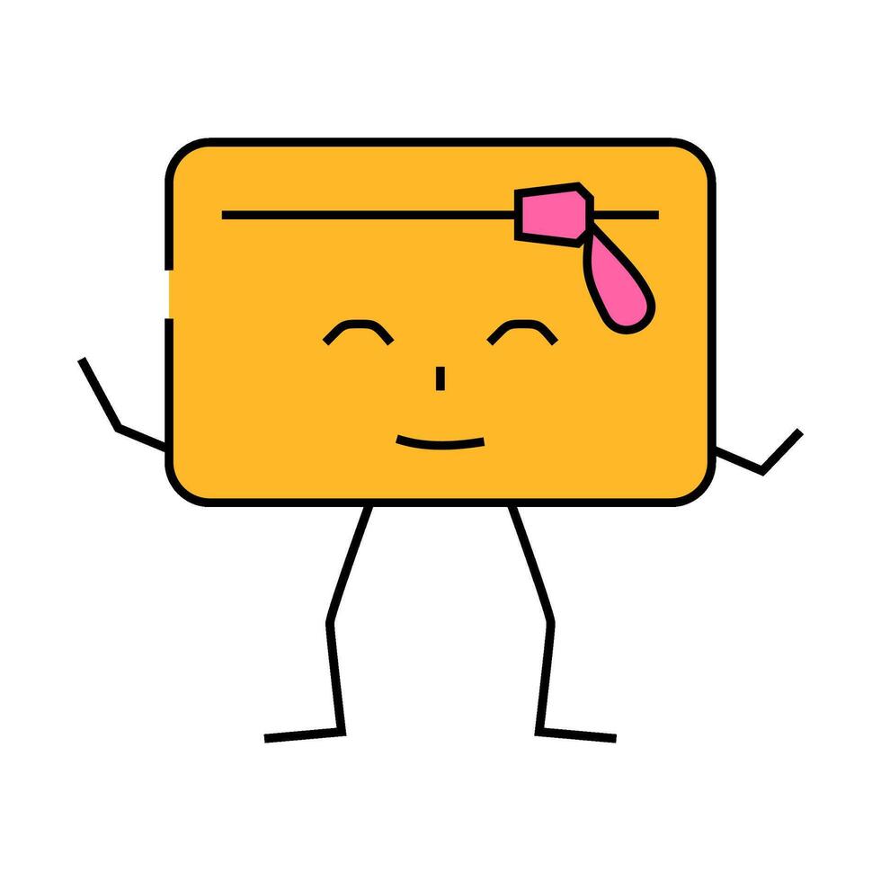 pencil case school character icon color illustration vector