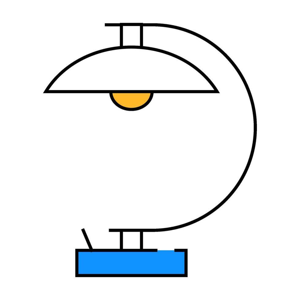 metal table lamp icon color illustration vector