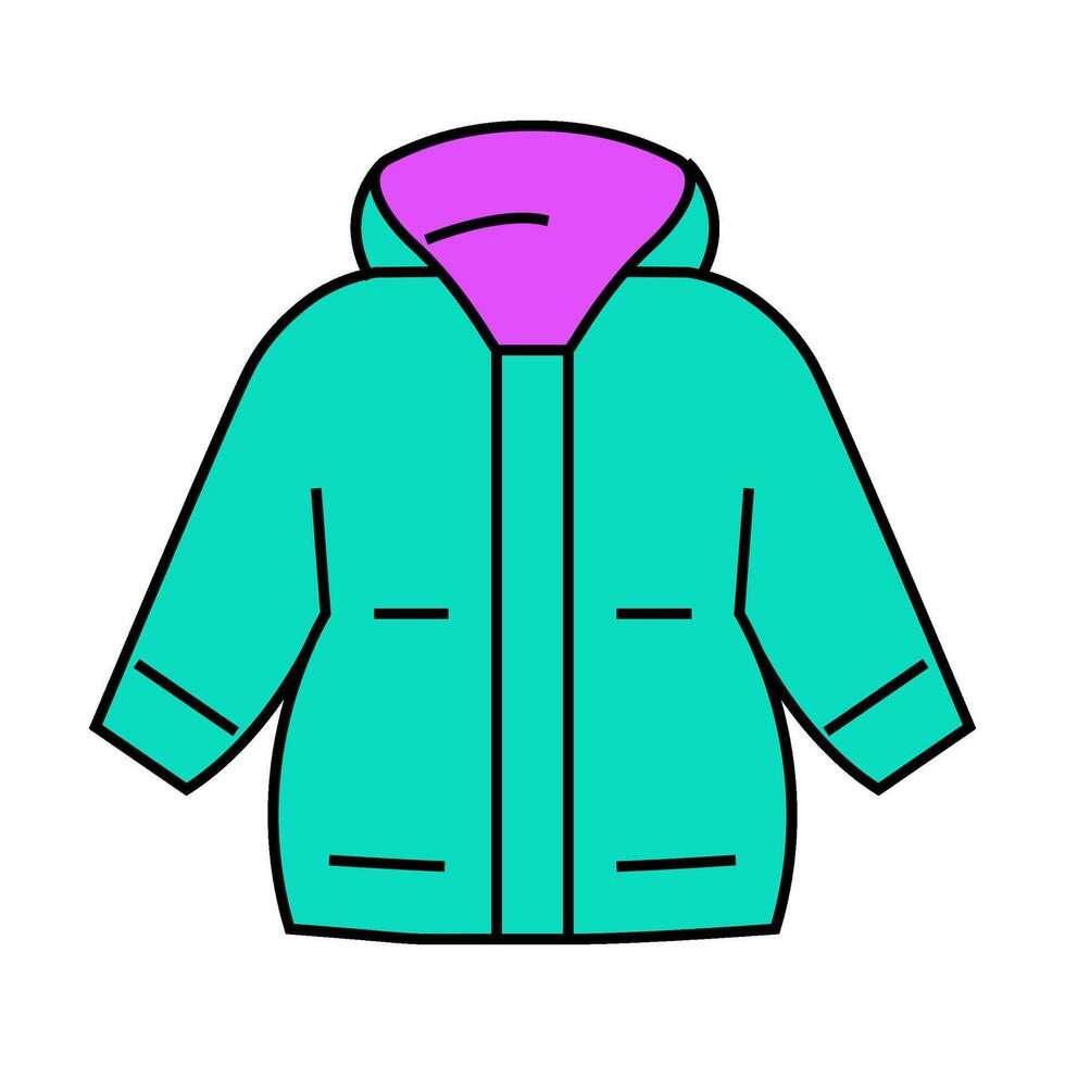 utility jacket girl baby cloth icon color illustration vector