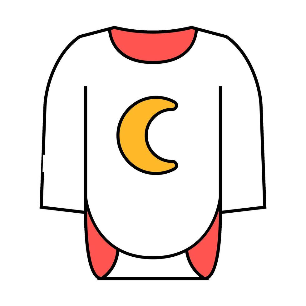 bodysuit long sleeve baby cloth icon color illustration vector