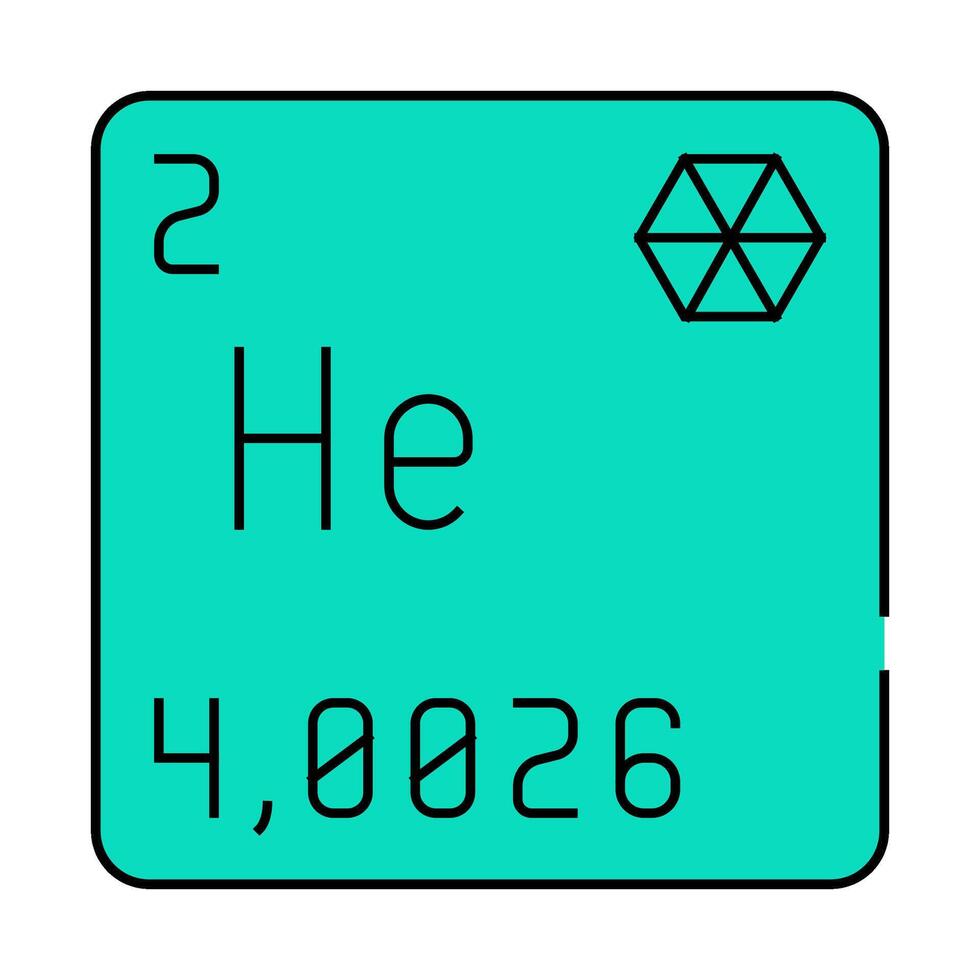 helium chemical element icon color illustration vector