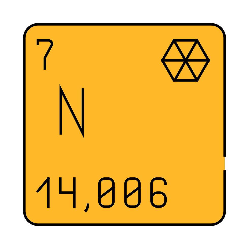nitrogen chemical element icon color illustration vector