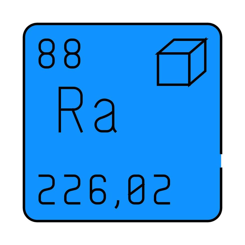 radium chemical element icon color illustration vector