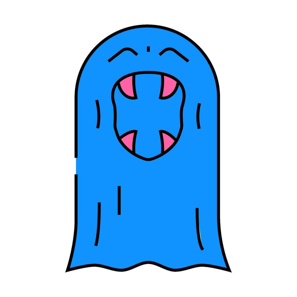 creepy ghost icon color illustration vector