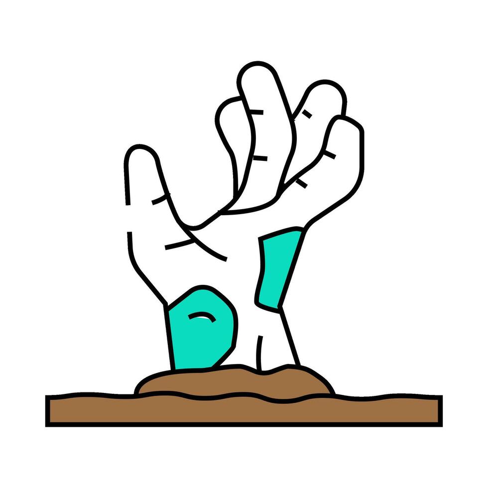 hand monster zombie icon color illustration vector