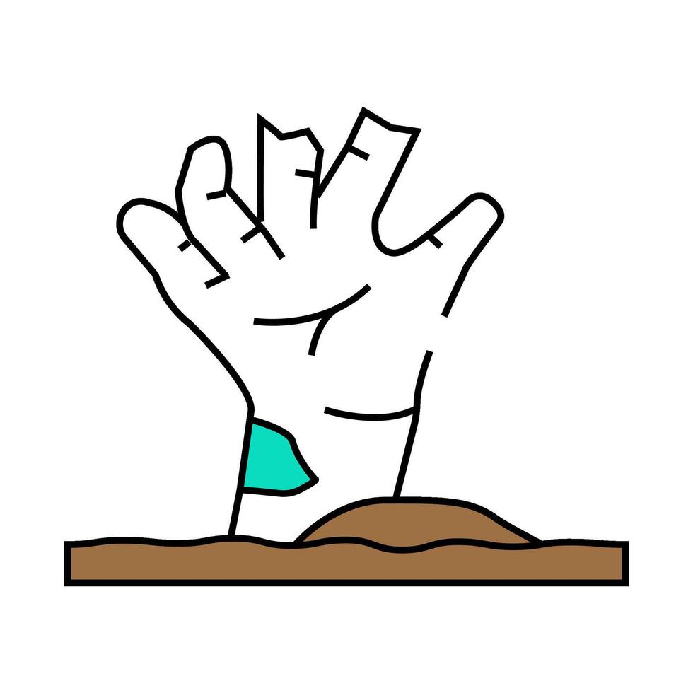 hand dead zombie icon color illustration vector