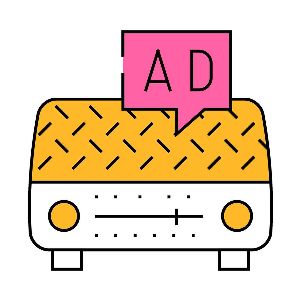 television advertising icon color illustration vector