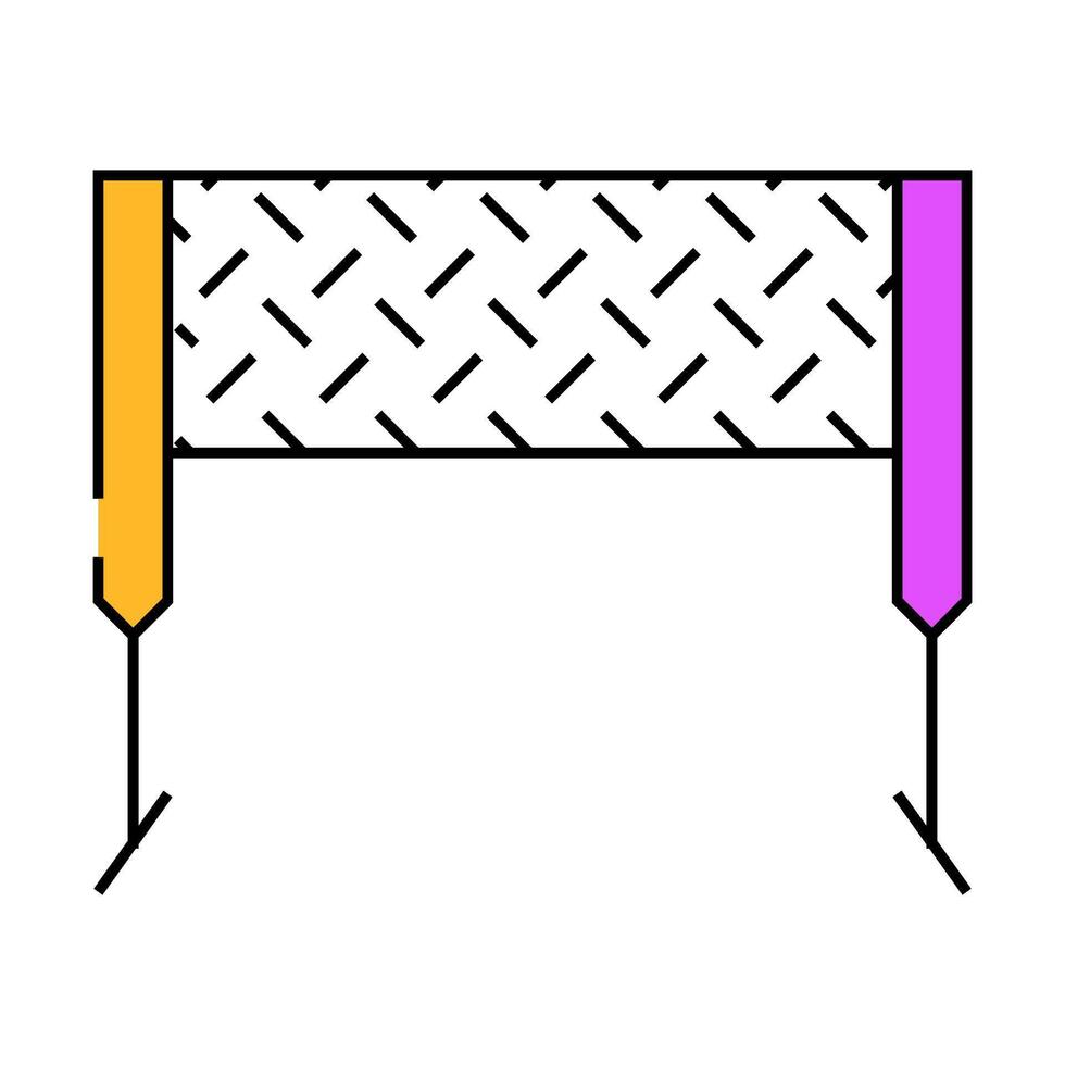 badminton net icon color illustration vector