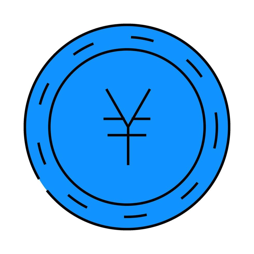 jpy coin icon color illustration vector