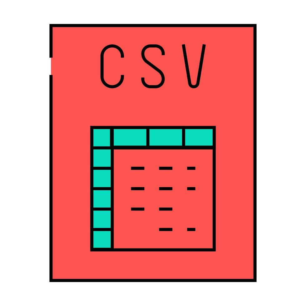 csv file format document icon color illustration vector