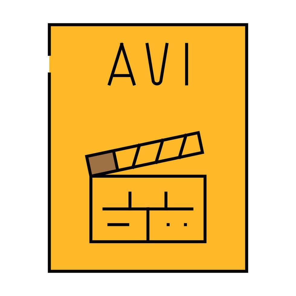 avi file format document icon color illustration vector