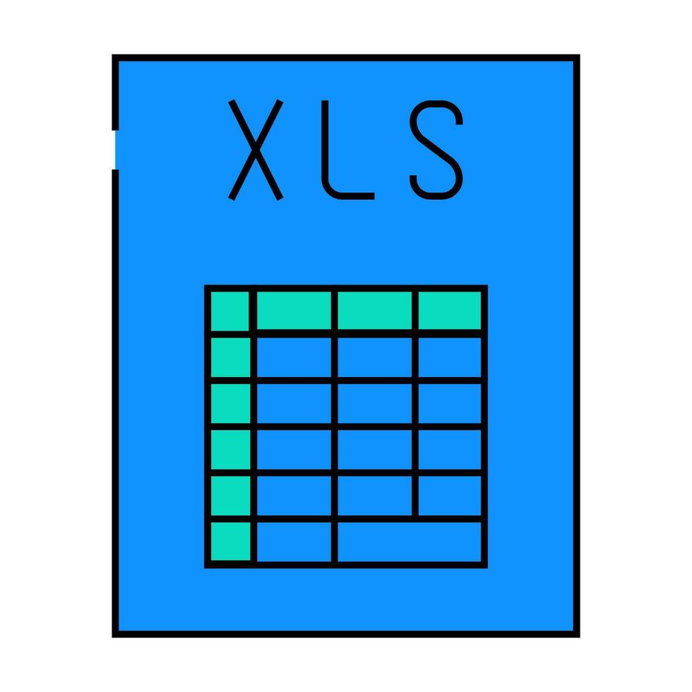 xls file format document icon color illustration vector