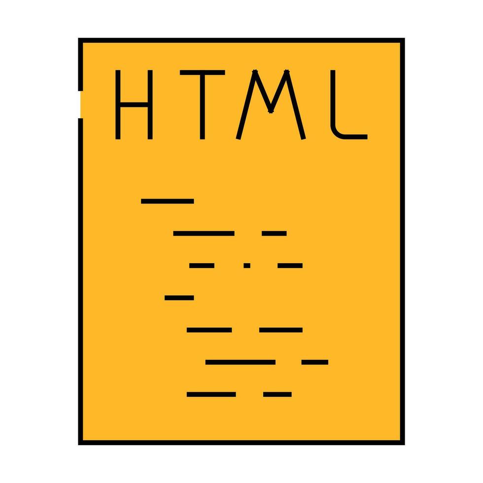html file format document icon color illustration vector