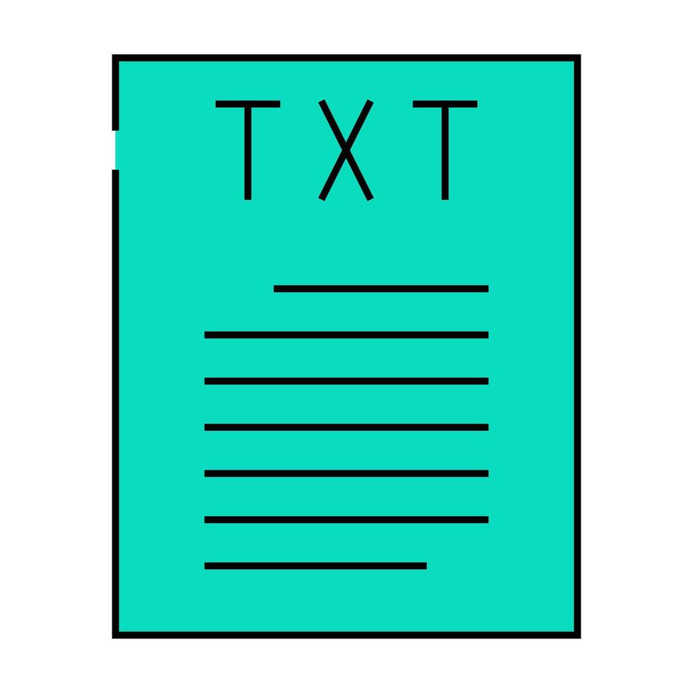 txt file format document icon color illustration vector