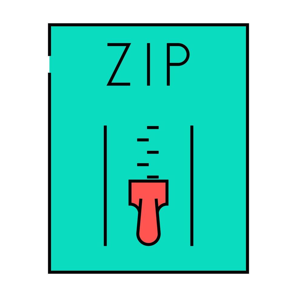 zip file format document icon color illustration vector