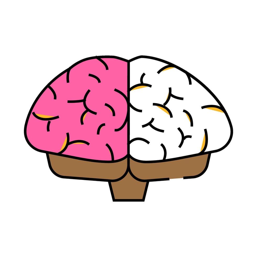 creative brain icon color illustration vector