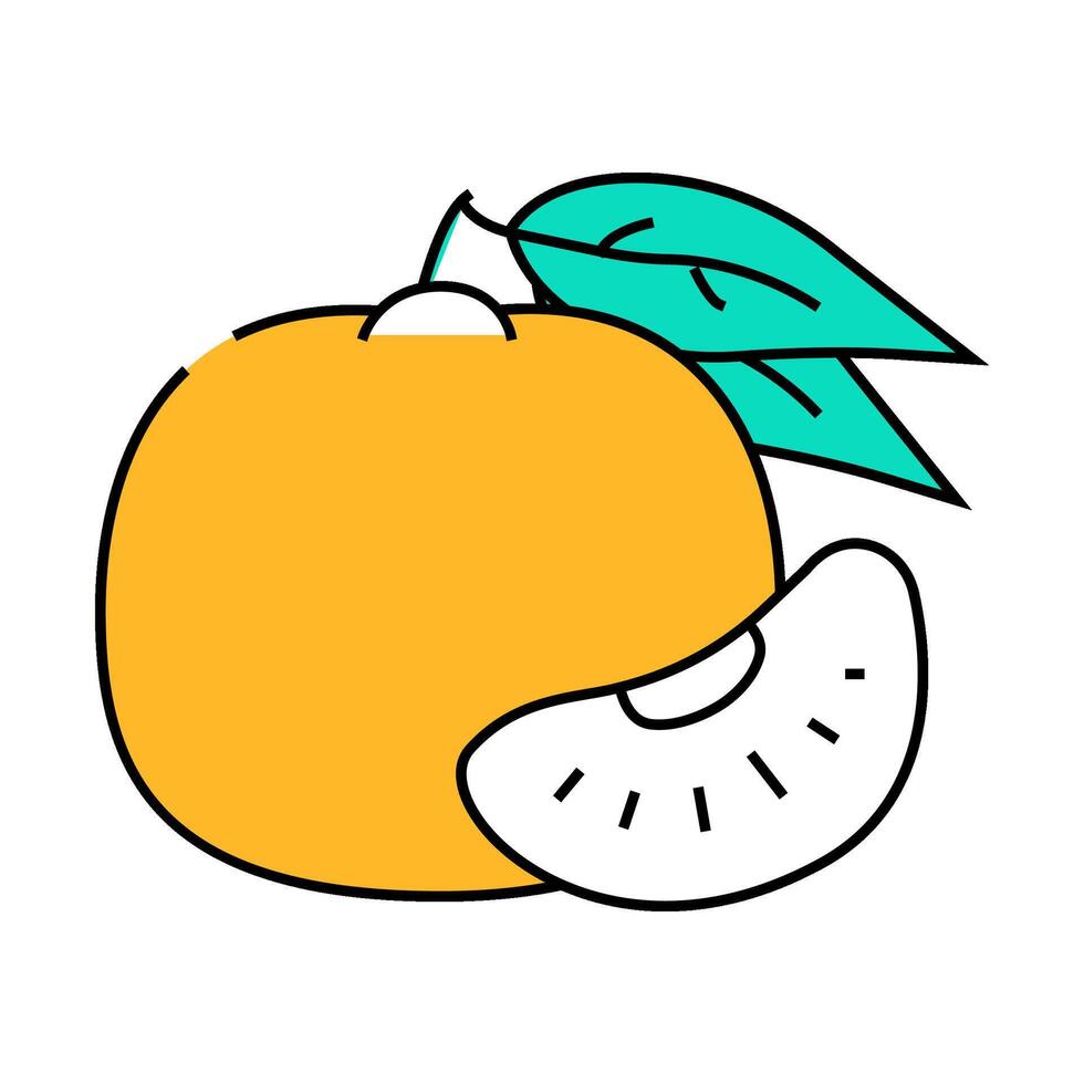 bunch tangerine icon color illustration vector