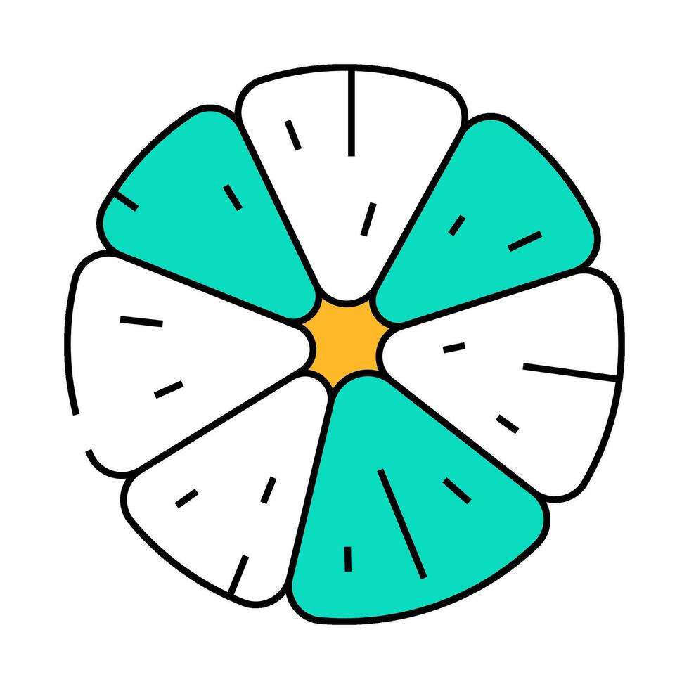 peeled clementine slice icon color illustration vector