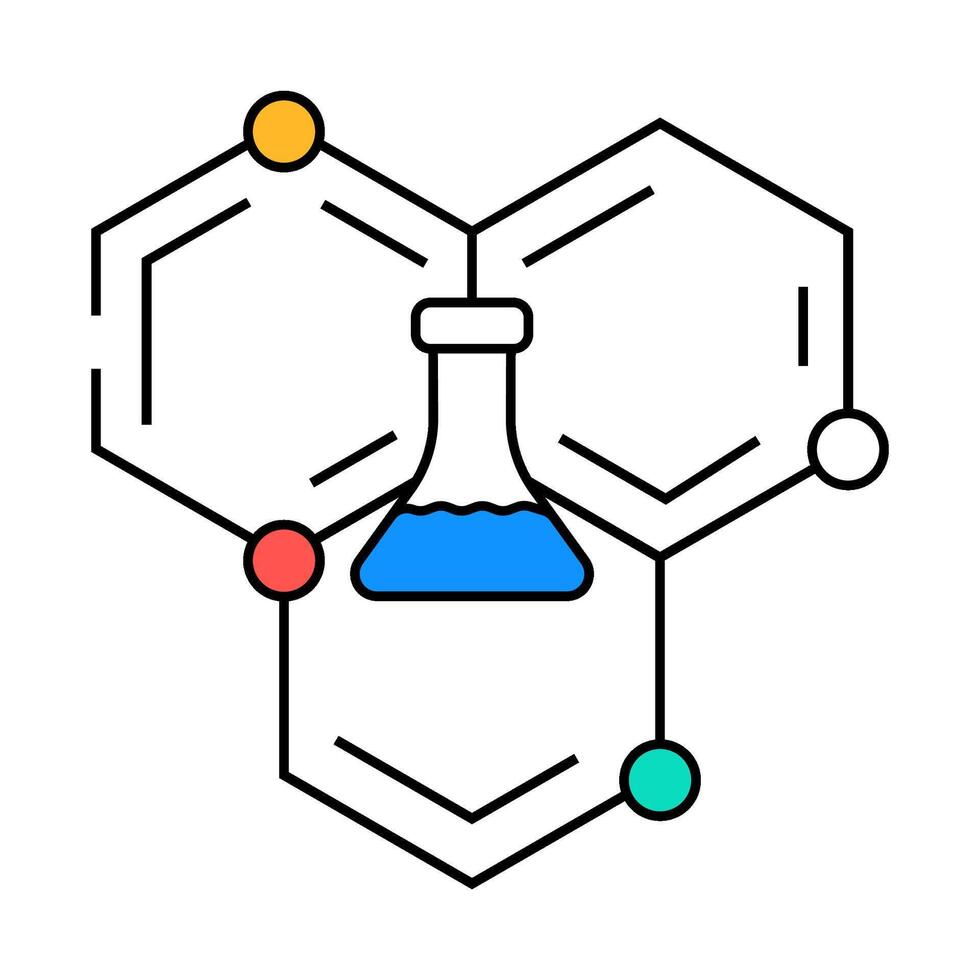 scientific molecular structure icon color illustration vector