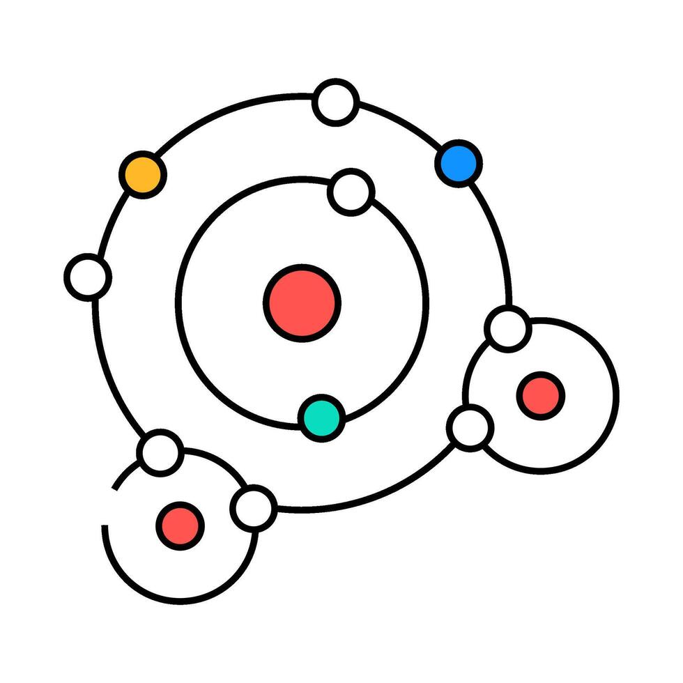 connection molecular structure icon color illustration vector