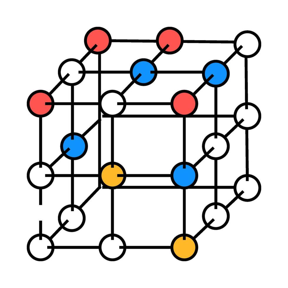 network molecular structure icon color illustration vector