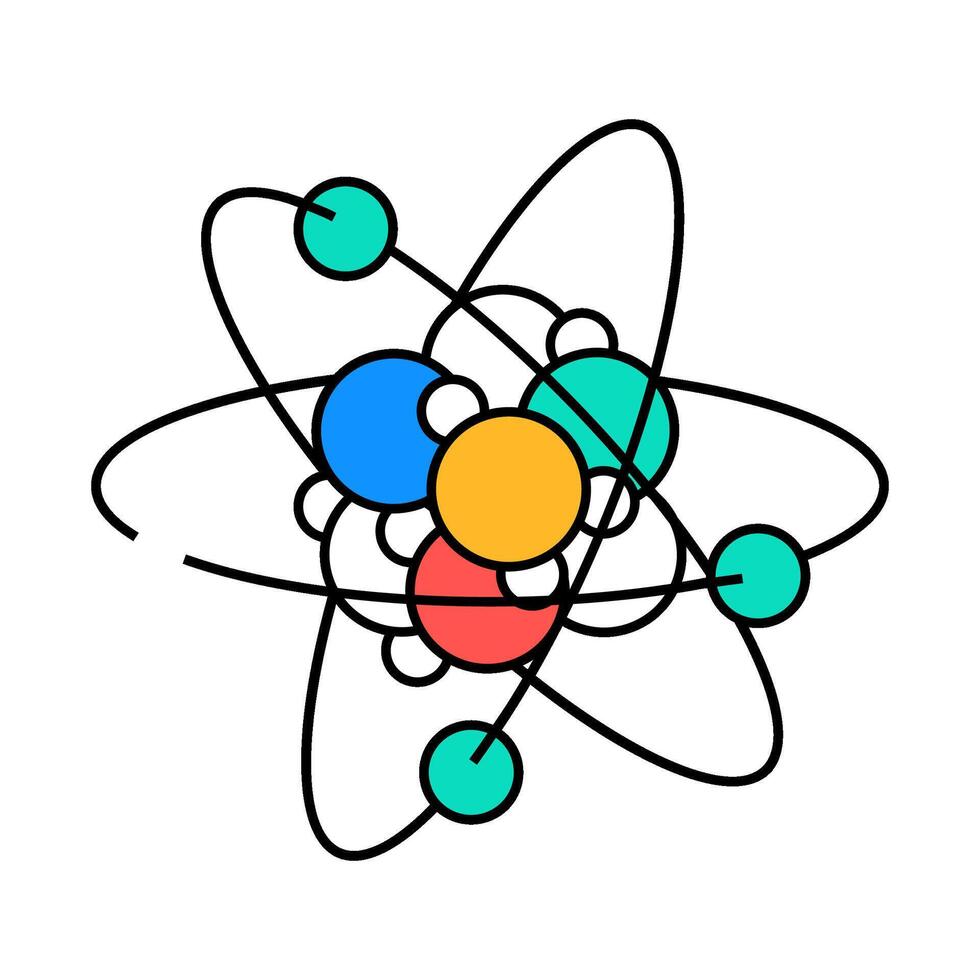 atom molecular structure icon color illustration vector