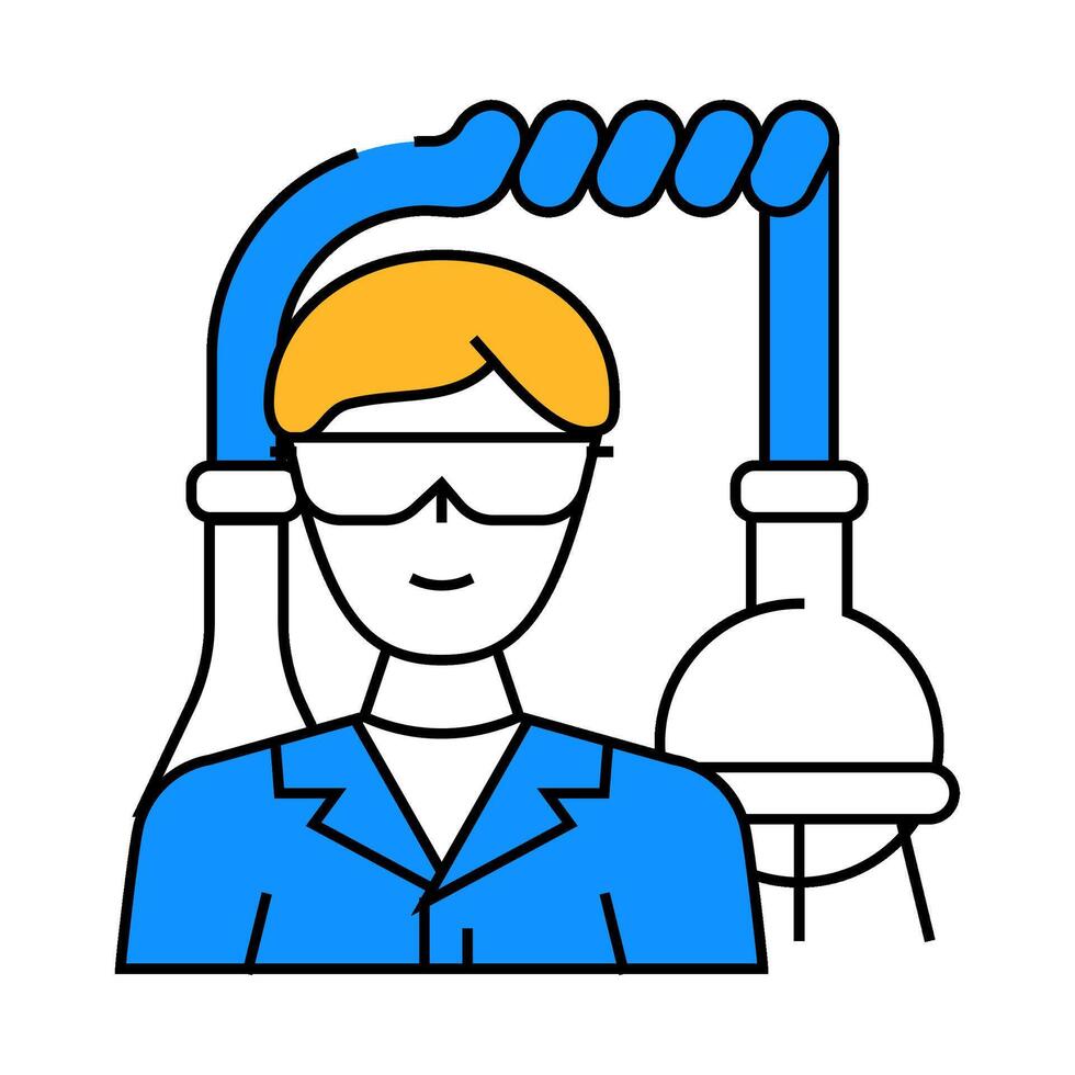 chemical engineer technology icon color illustration vector