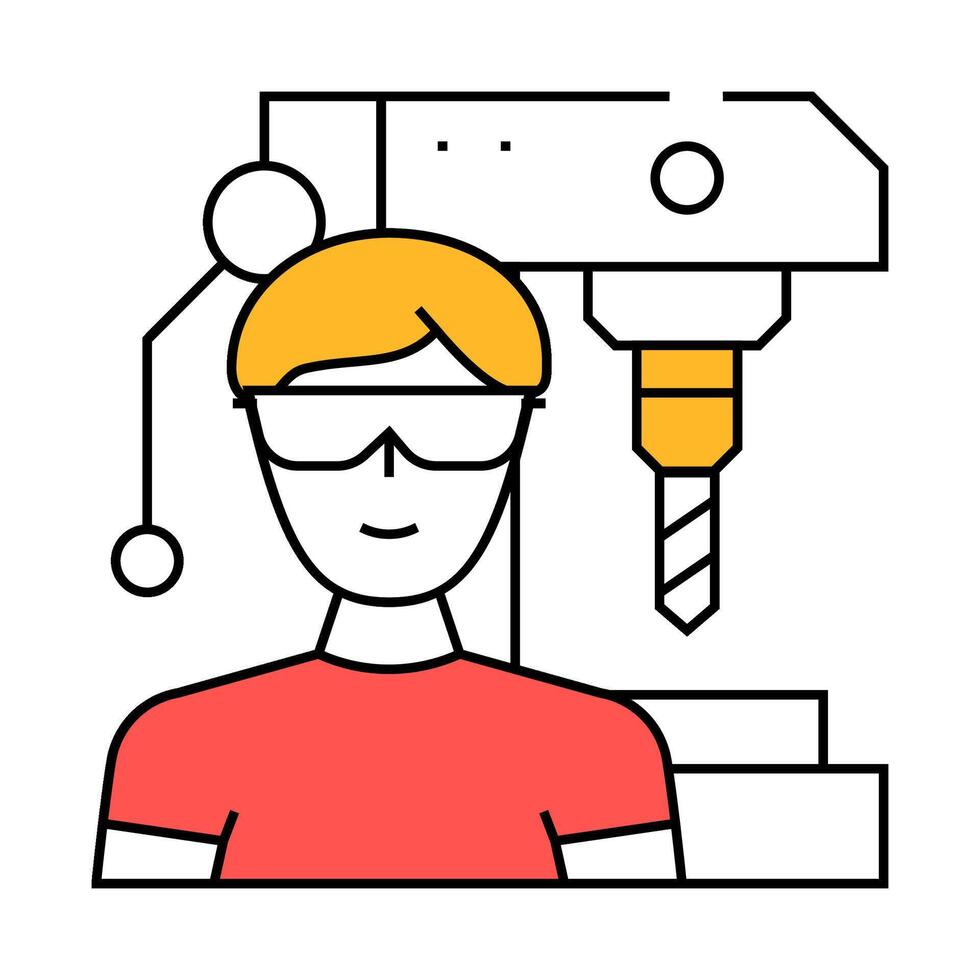 manufacturing engineer technology icon color illustration vector