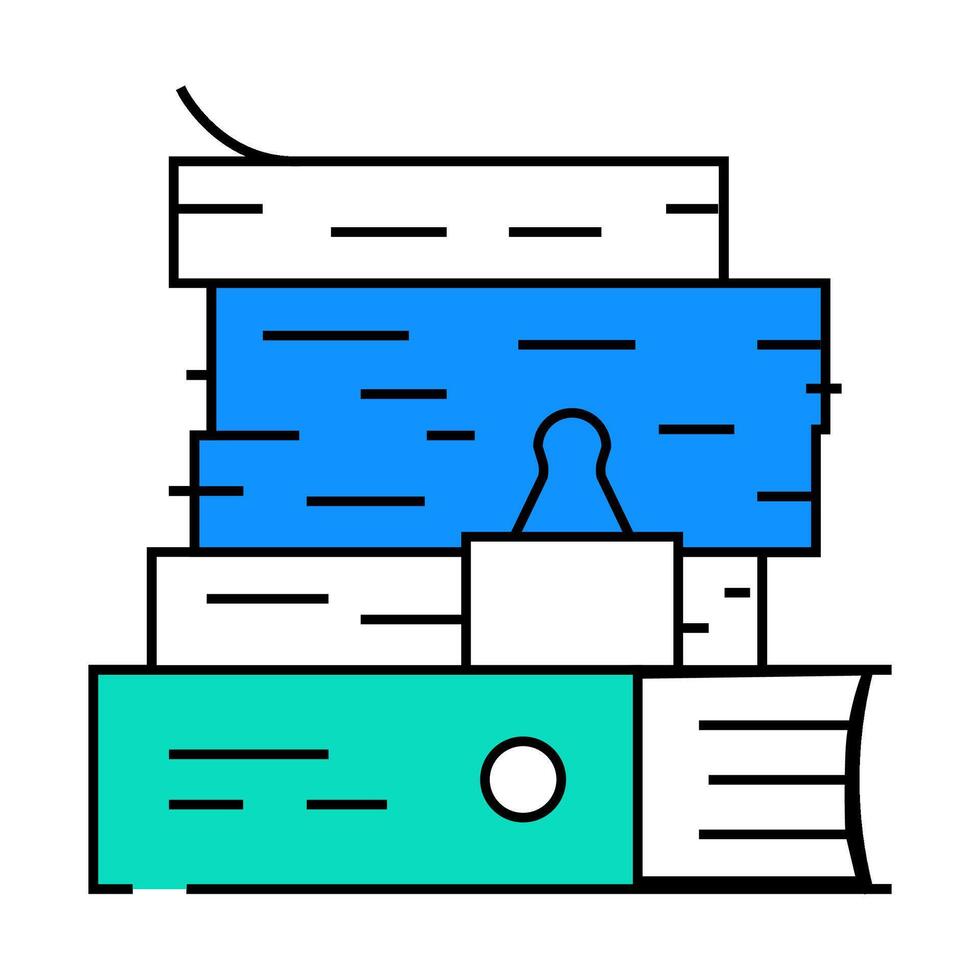 document paper stack icon color illustration vector